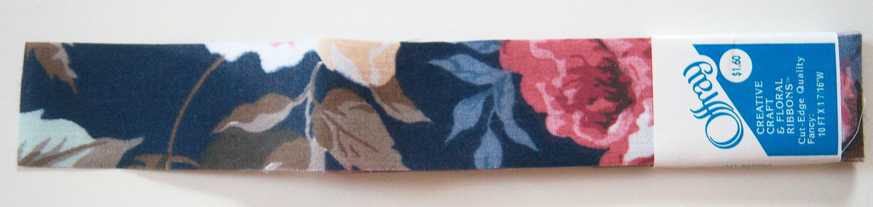 Offray Navy Floral 1 7/16" Ribbon