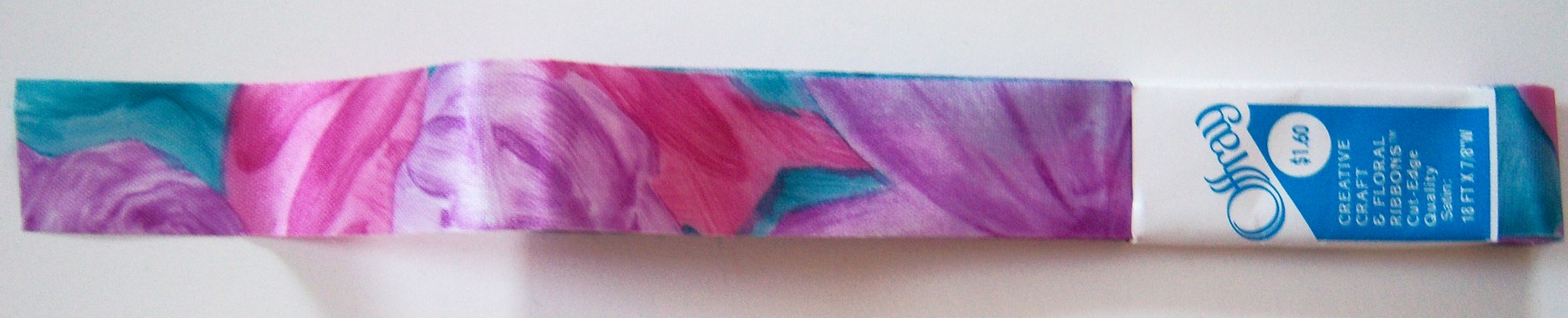 Offray Orchid Satin Floral 7/8" Ribbon