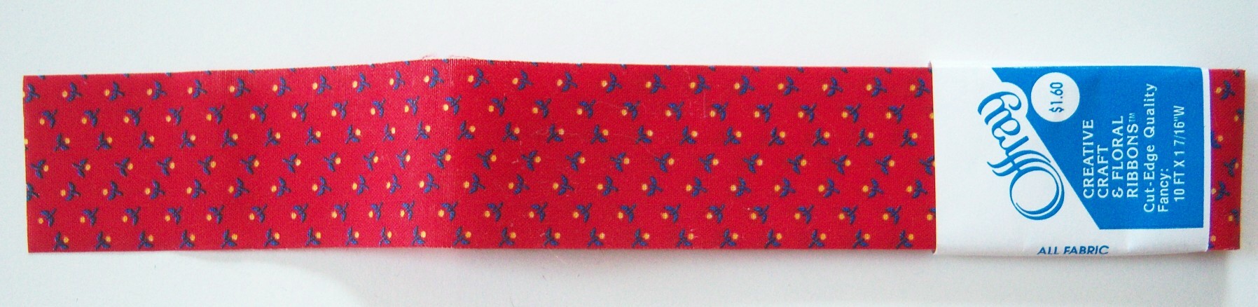 Offray Red Calico 1 7/16" Ribbon
