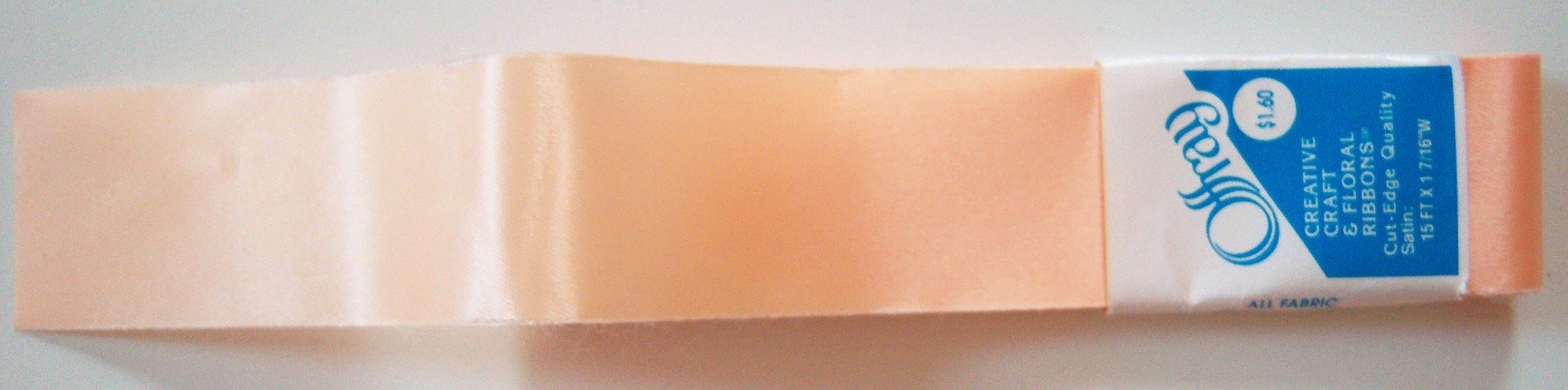 Offray Peach Satin 1 7/16" Ribbon