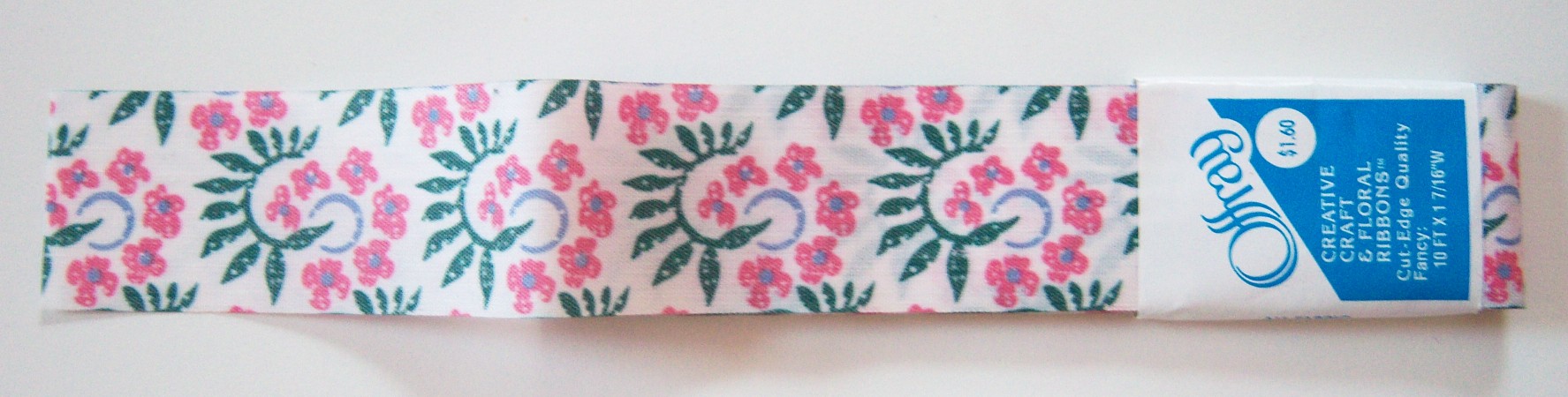 Offray Ivory Floral 1 7/16" Ribbon