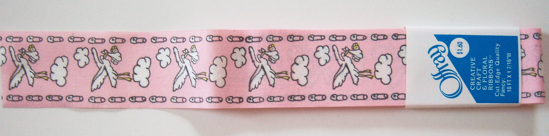 Offray Pink Stork 1 7/16" Ribbon
