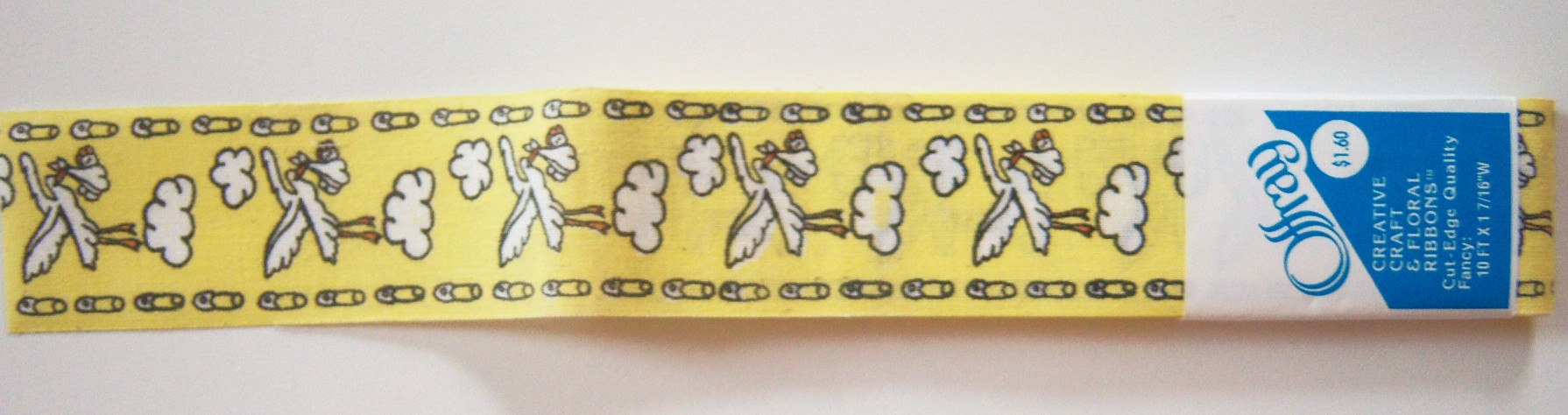 Offray Yellow Stork 1 7/16" Ribbon