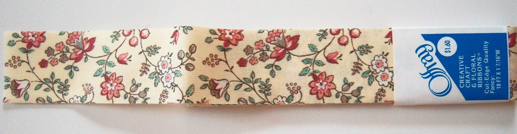 Offray Cream Floral 1 7/16" Ribbon