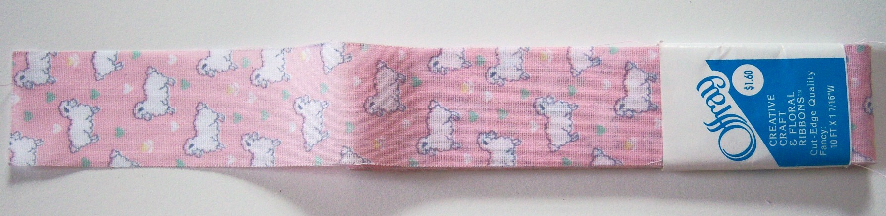 Offray Pink/Lamb 1 7/16" Ribbon
