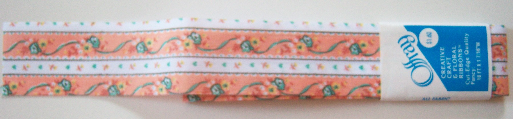 Offray Peach Floral 1 7/16" Ribbon
