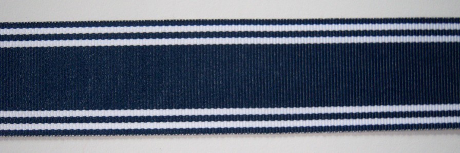 Navy/White 7/8" Grosgrain Ribbon