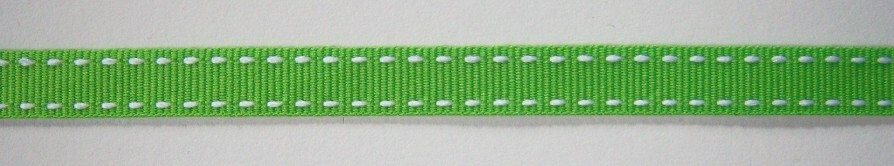 Apple/White 3/8" Grosgrain Ribbon