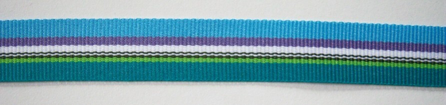 Blue/Orchid/Teal 5/8" Grosgrain Ribbon