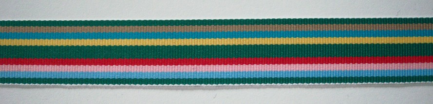 Green Multi 15/16" Grosgrain Ribbon