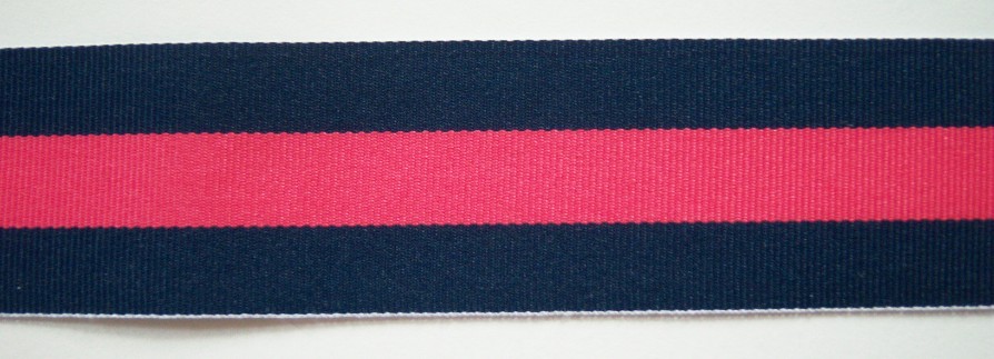 Navy/Shocking Center 1 1/2" Grosgrain Ribbon
