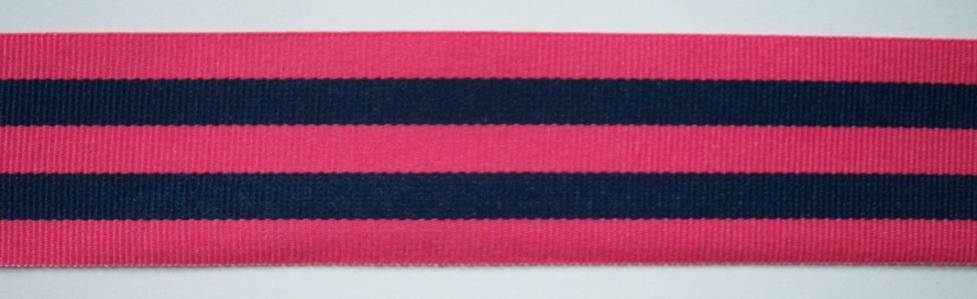 Shocking/Navy Center 1 1/2" Grosgrain Ribbon