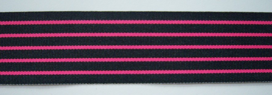 Black/Shocking 1 1/2" Grosgrain Ribbon