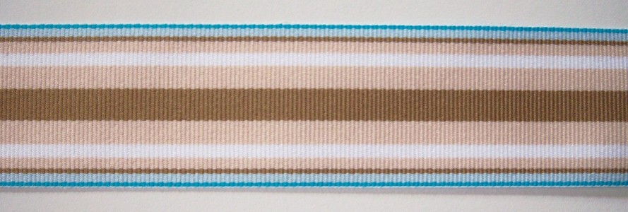 Beige/Aqua 1 1/2" Grosgrain Ribbon