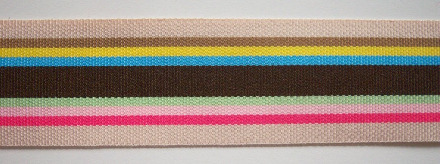 Beige/Brown Multi 1 1/2" Grosgrain Ribbon