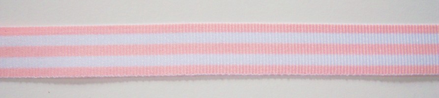 Sea Shell/White 5/8" Grosgrain Ribbon