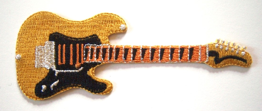 Antique Gold Guitar Applique