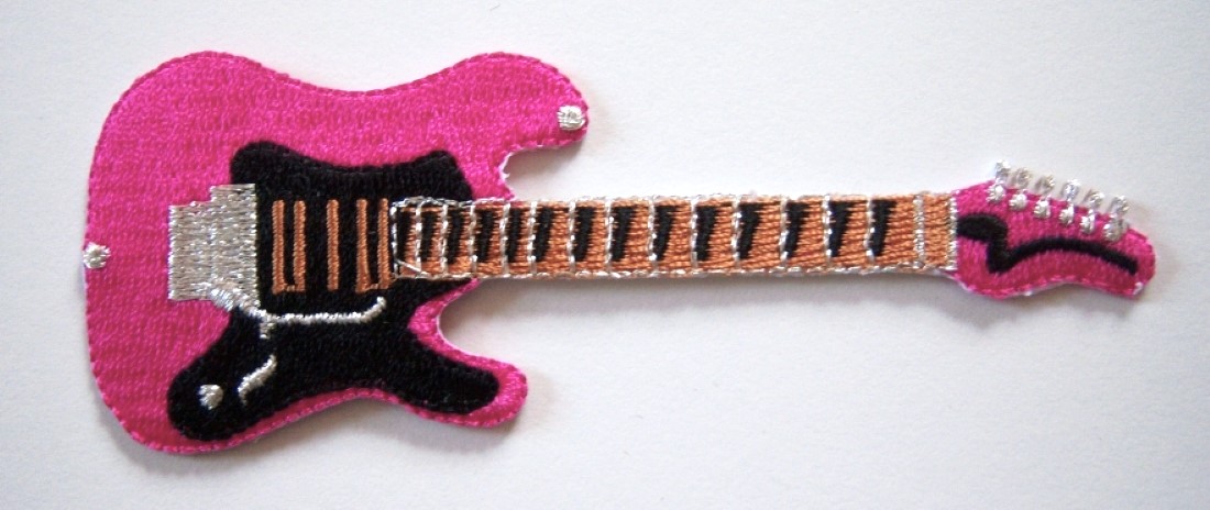 Shocking Pink Guitar Applique