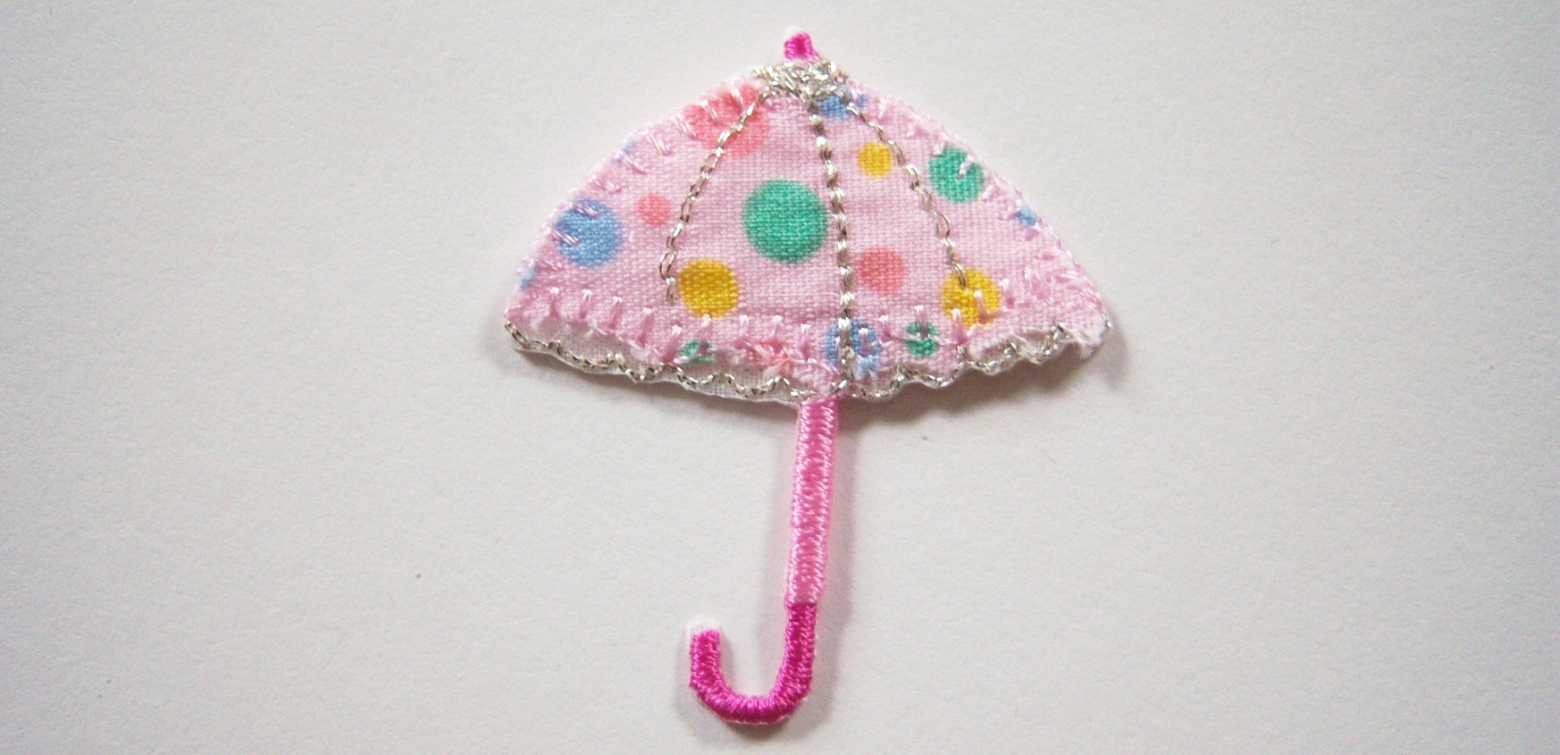Pink/Silver Metallic Umbrella Applique