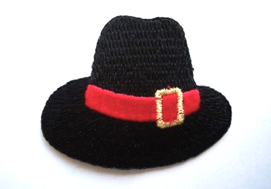 Black/Red Hat Iron On Applique