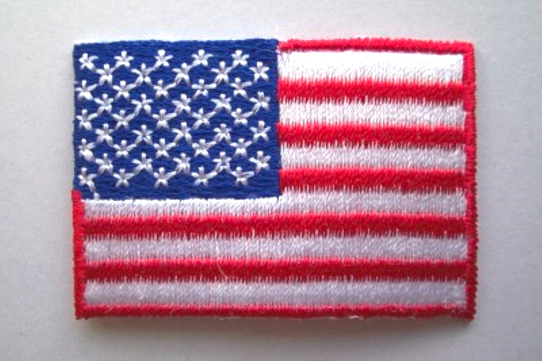 American Flag 1 3/8" x 2" Iron On