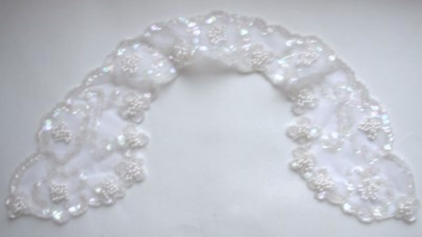 Clear Iridescent Sequin/Pearl Collar