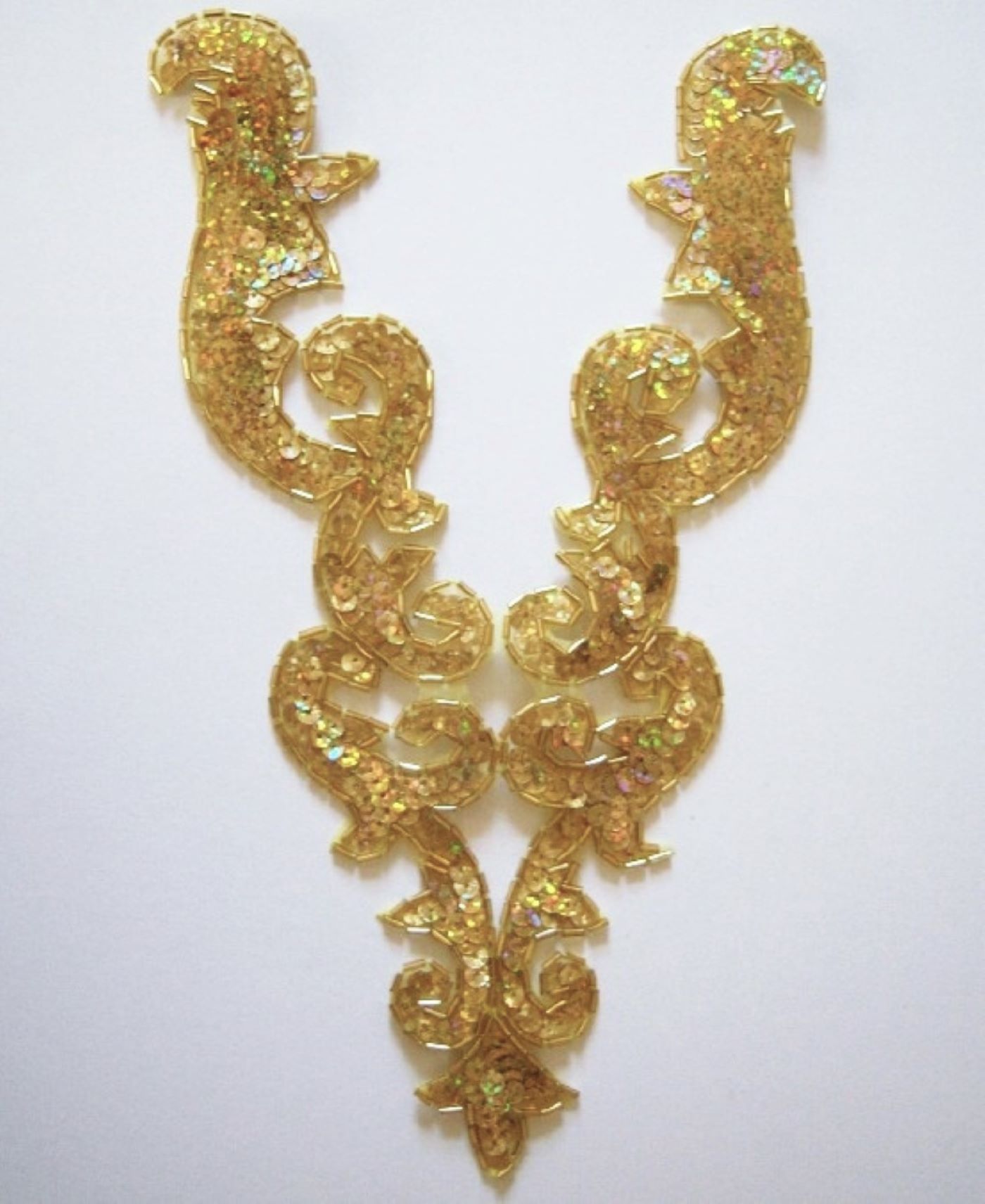 Gold Prism Sequin/Bead 10 1/4" Yoke