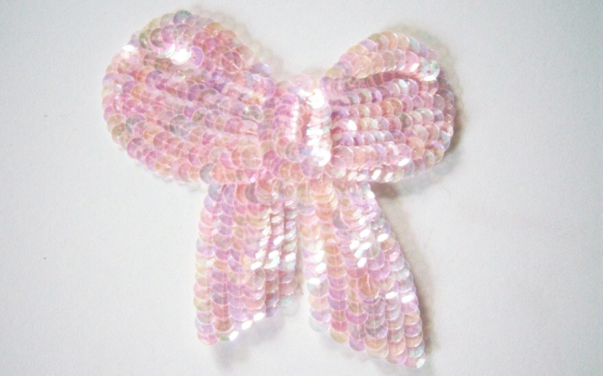 Pink Iridescent Sequin 4" Bow