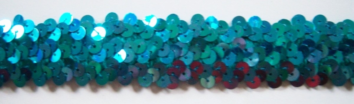 Turquoise 1 1/8" Stretch Sequins