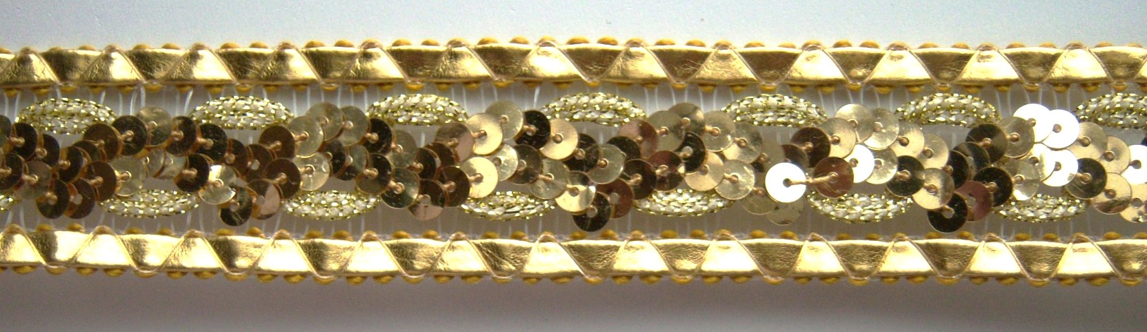 Gold Metallic Scroll Sequin 1 1/4" Border