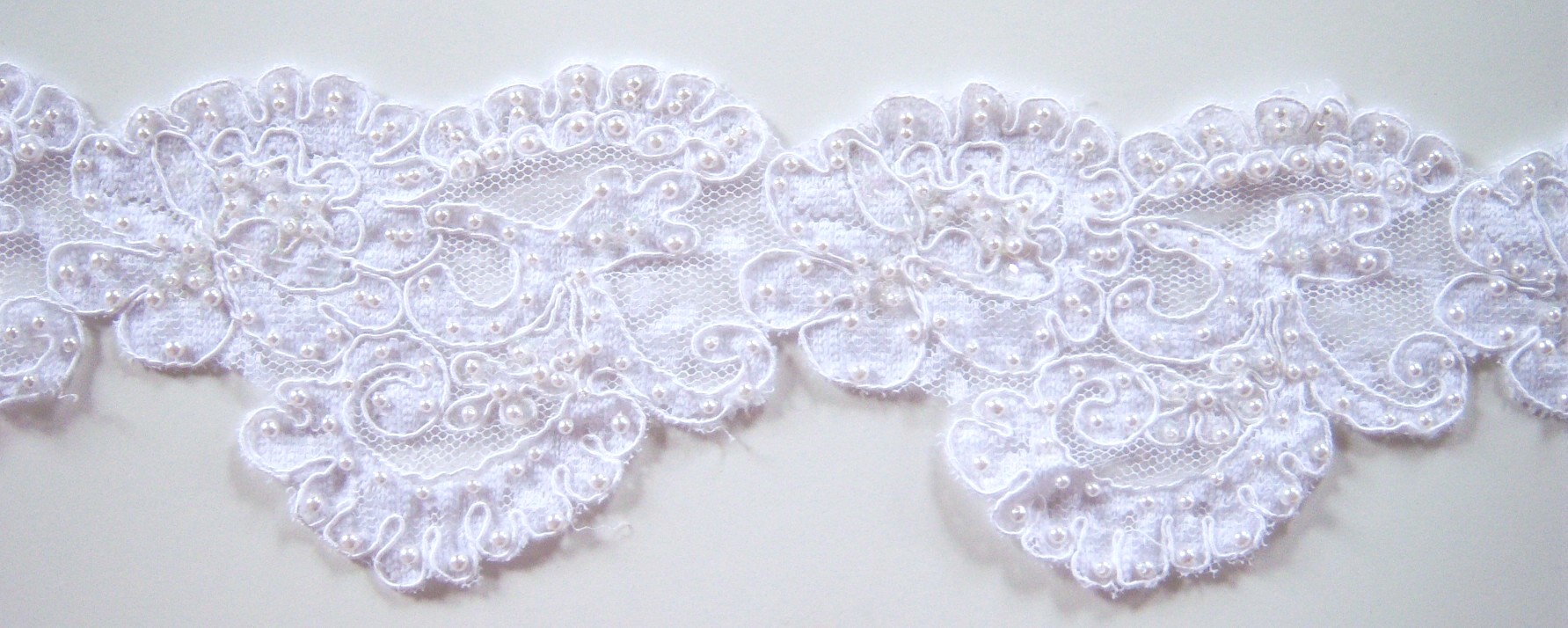 White Clear/Pearl 4 1/2" Tulle Trim