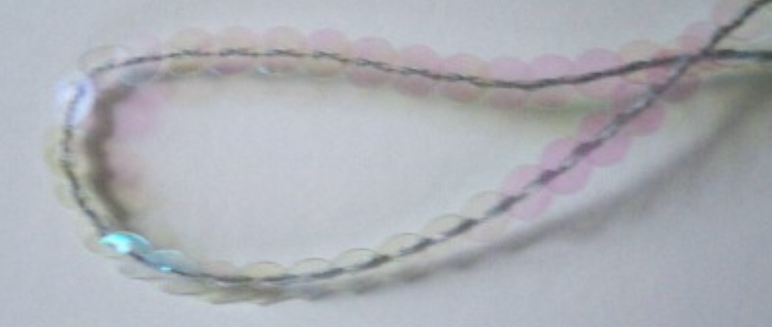 Crystal/Silver Thread 6mm-1/4" Sequin Strand