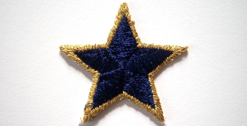 Navy/Gold Metallic Star Applique