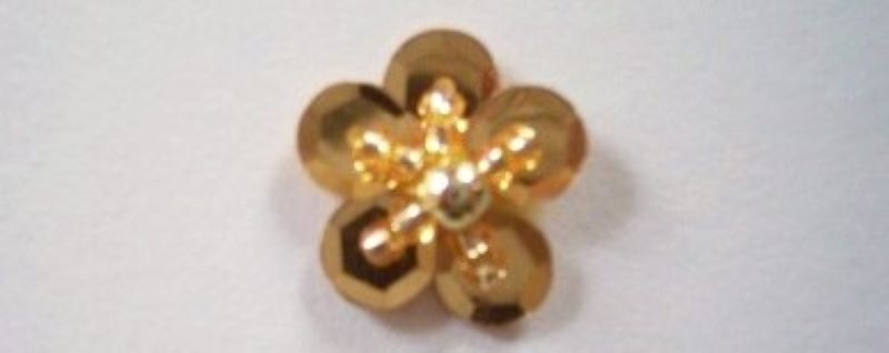 Gold Sequin/Bead 5/8" Flower