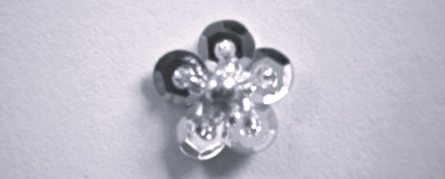Silver Sequin/Bead 5/8" Flower