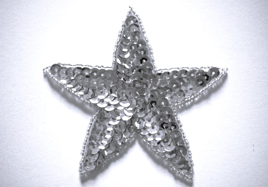 Silver Sequin/Bead 4" Star Applique