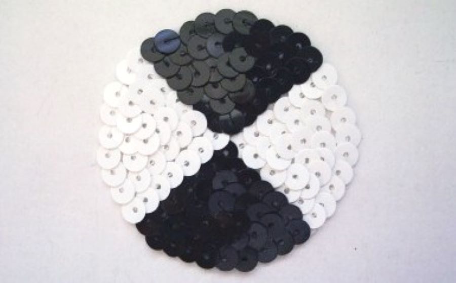 Black/White Sequin Sew On Circle Applique