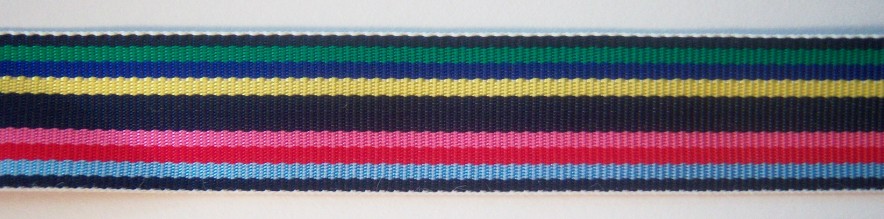 Navy Multi Stripe 11/16" Acetate Ribbon