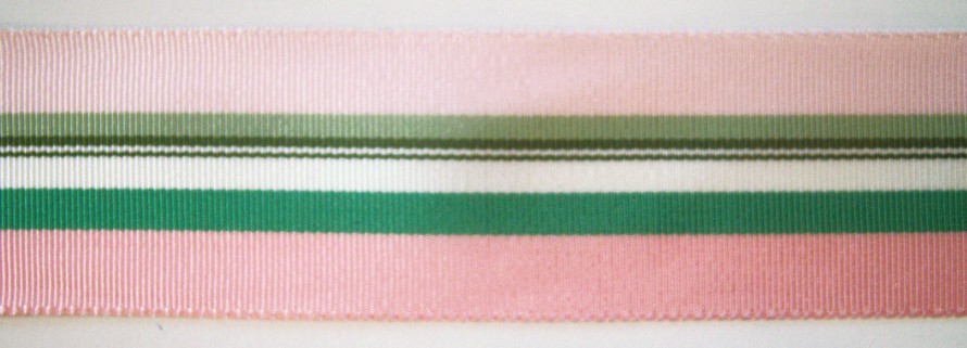 Pale Peach/Green Stripe 1 1/2" Ribbon