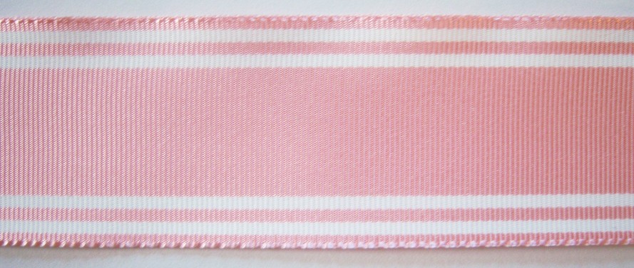 Lt Pink/Double White Stripe 1 1/2" Ribbon