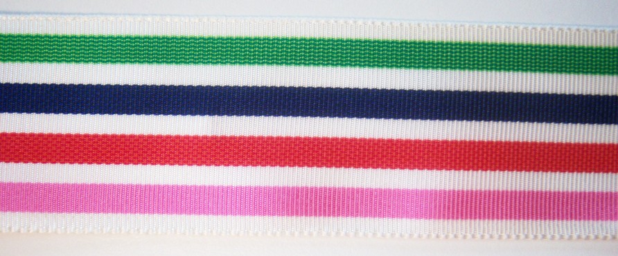 Off White Multi Stripe 1 1/2" Ribbon