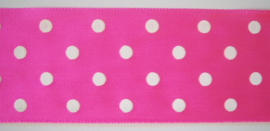 Hot Pink/White Dot 2 3/16" Ribbon