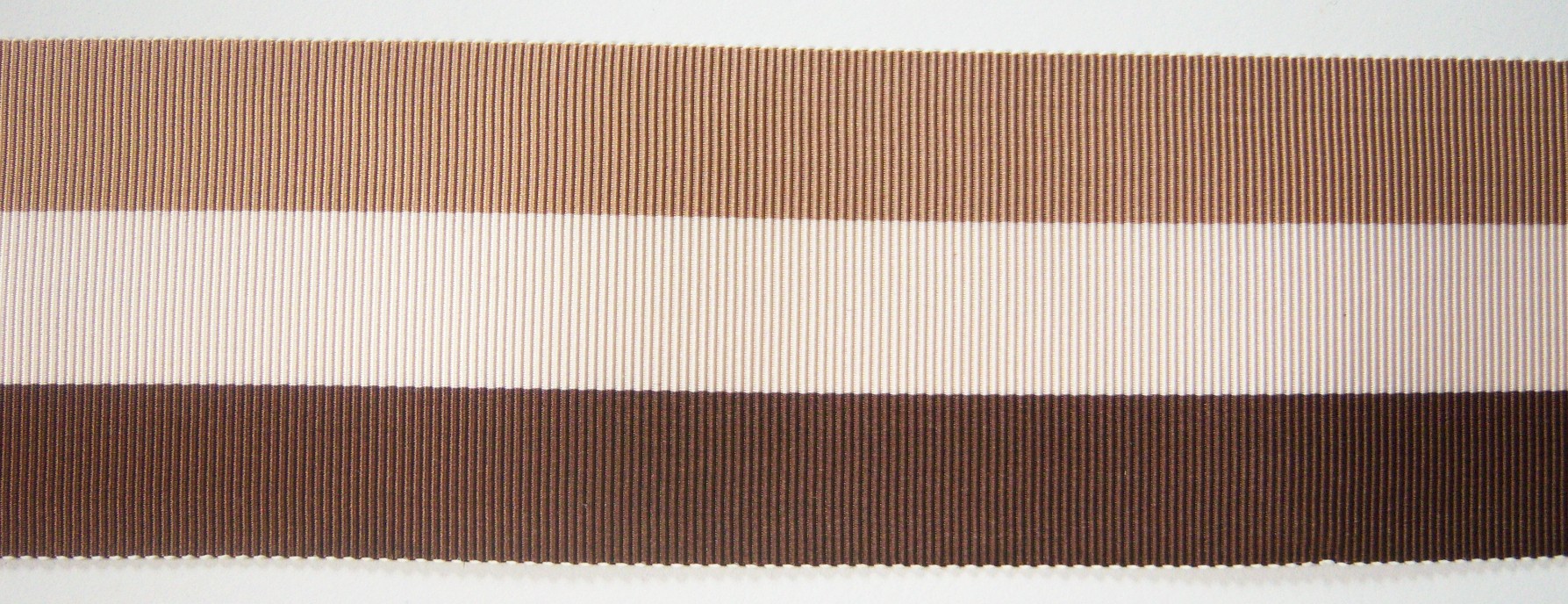 Ivory/Tan/Brown Stripe 2" Ribbon