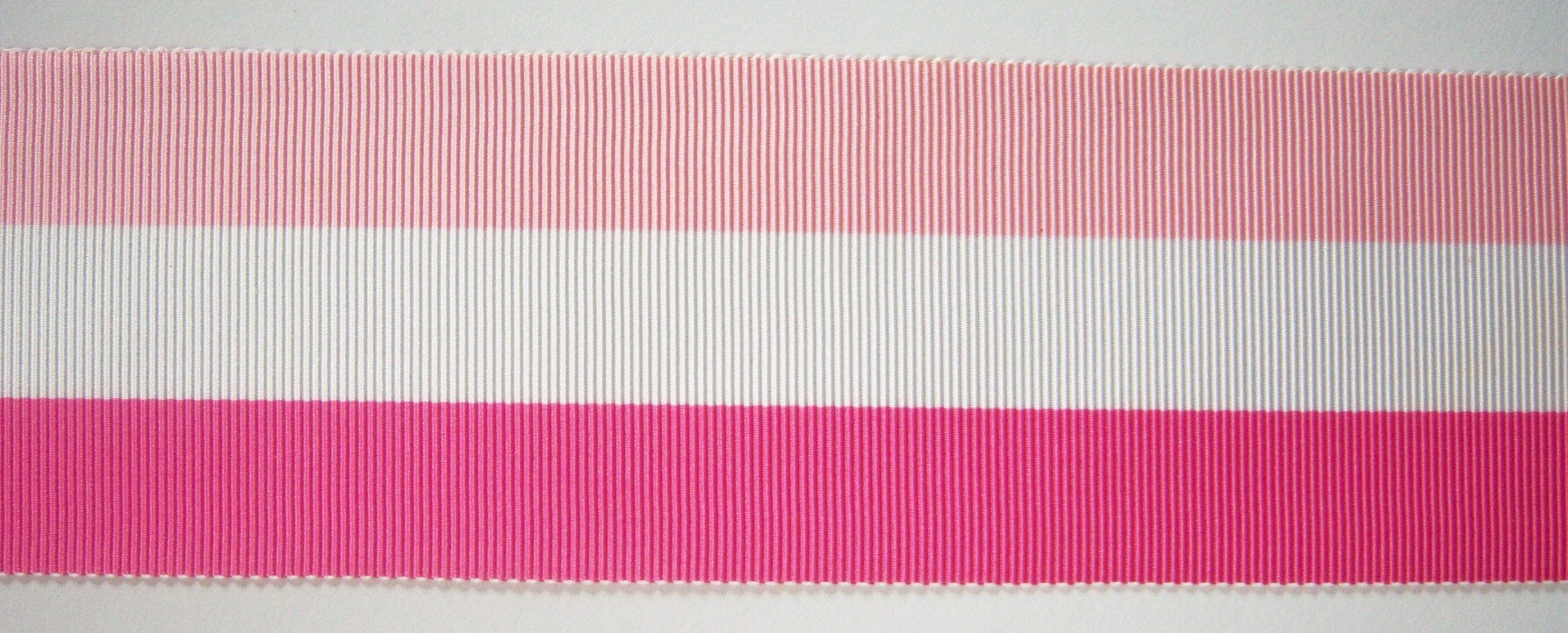 Ivory/Pink/Shocking Stripe 2" Ribbon