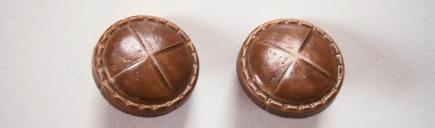 Walnut Faux Leather 1" Shank Poly Button