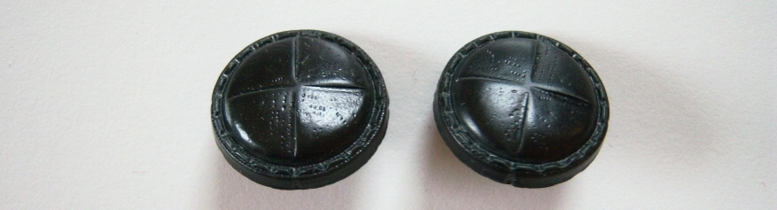 Black Faux Leather 7/8" Shank Poly Button