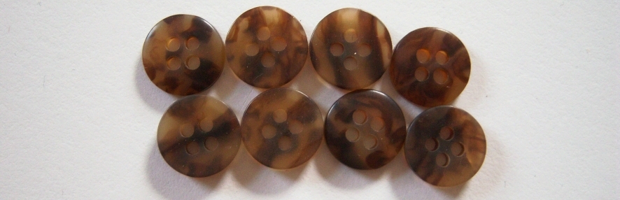 Khaki/Brown Marbled 7/16" 4 Hole Button