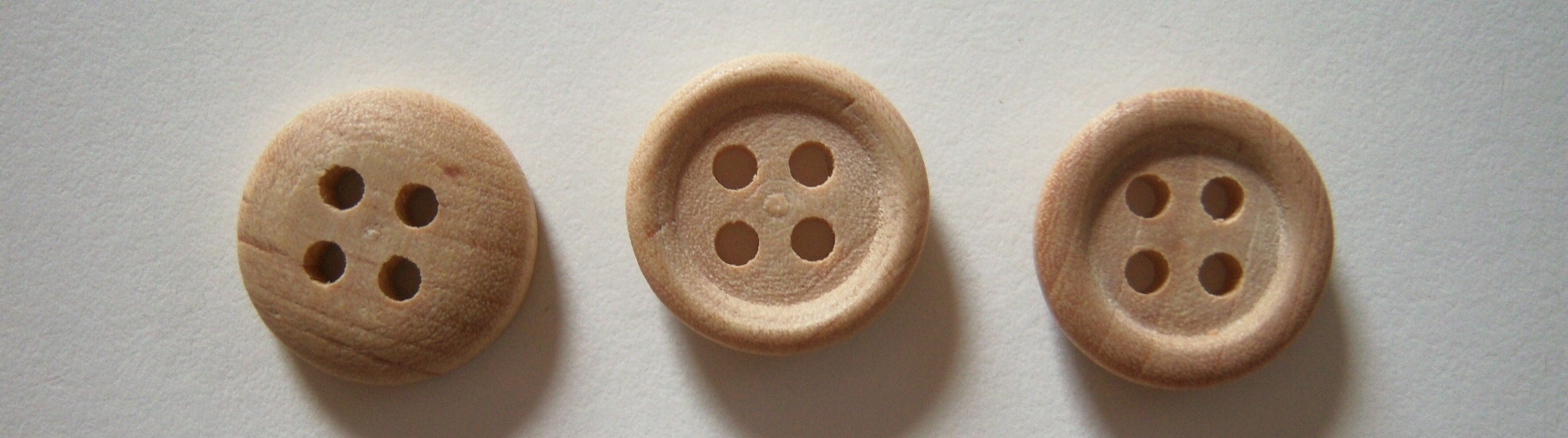 Natural Wood 5/8" 4 Hole Button