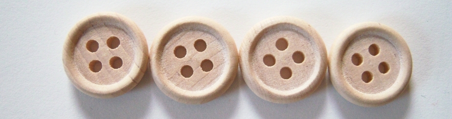 Unfinished Wood 3/4" 4 Hole Button