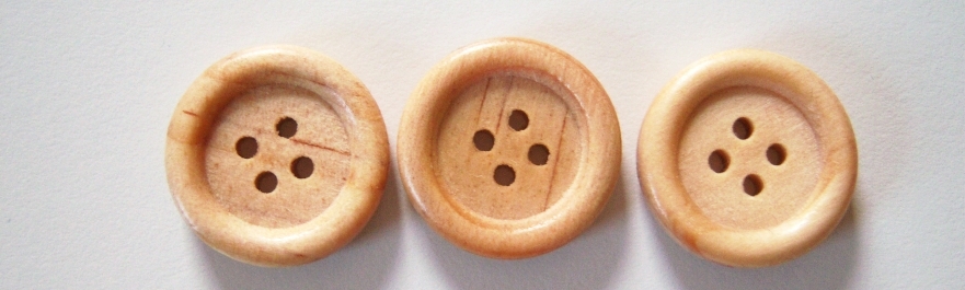 Natural Wood 7/8" 4 Hole Button